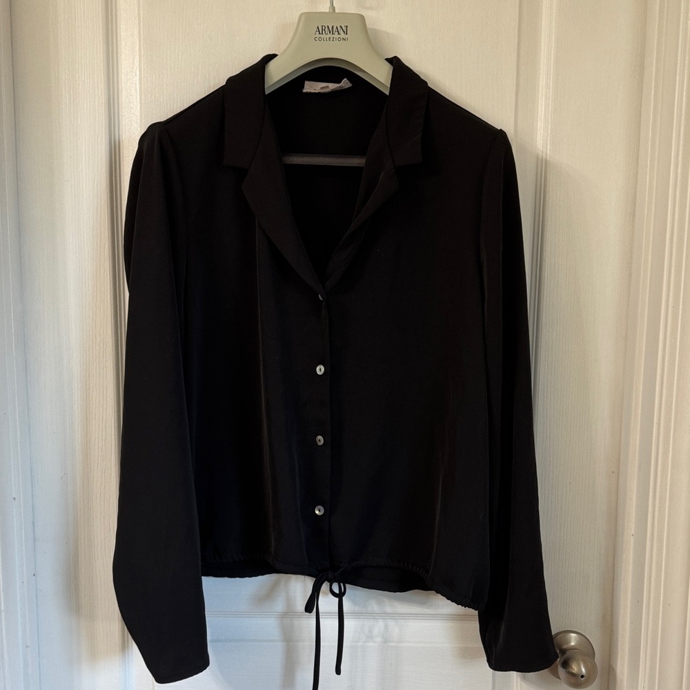 Melloday Black Button Down Shirt